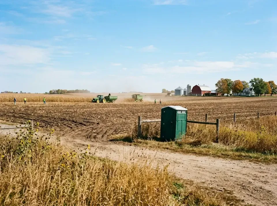 Porta Potty — Rural Setting — Porta Potty, Tractor, Grain Cart, Rural Setting, Porta Potty Rentals and Dumpster Rental in Fr…